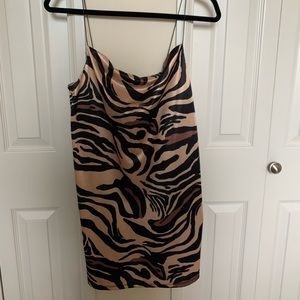 Zara animal print mini slip dress